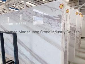 Volakas White Marble Slabs/Tiles/Stone for Countertop/Table/Kitchen/Bathroom/Flooring/Stairs/Home Floor Wall