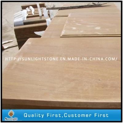 Honed Surface Yellow Wood Grain Sandstone Tiles