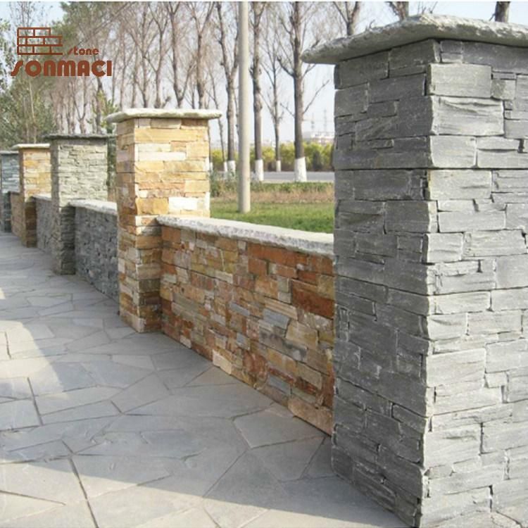Outdoor Slate Stone Square Pillar for Building