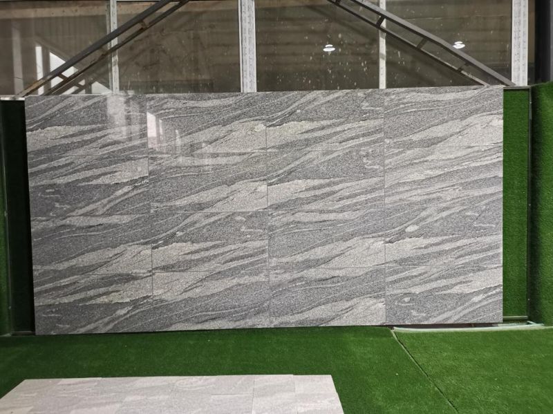 Nero Santiago Granite Natural Grey Granite with Veins Customized Size Floor and Wall Tiles