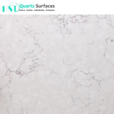 White Misty Carrera Restaurant Quartz Table Top
