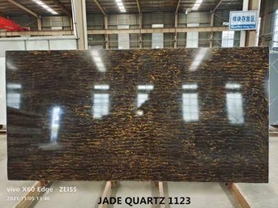 Artificial Stone Polished Calacatta Gold Black Quartz Slab for Countertophot Sale Calacatta Quartz