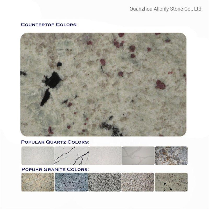 Prefab Stone Colonial White Granite Kitchen Countertop