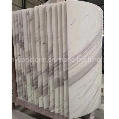 Polished Volakas White Marble Column Covering for Hall