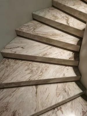 Natural Stone Stair Step of Palissandro Bule/Palissandro White