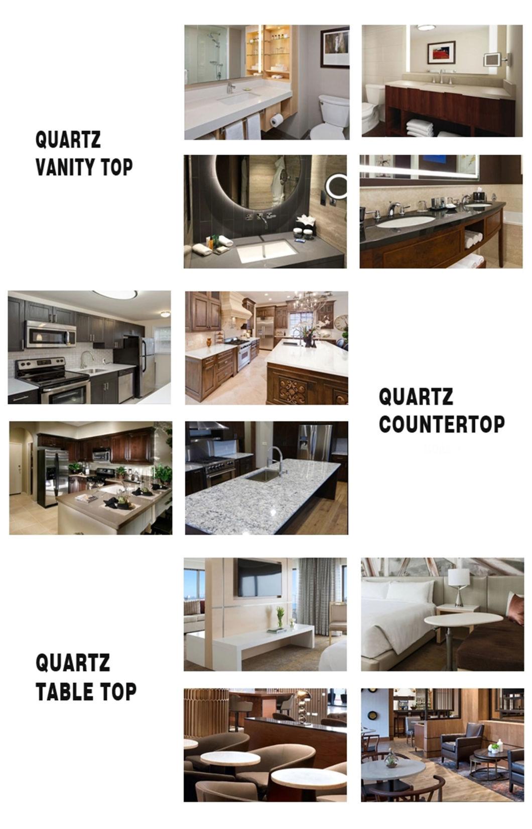 Artificial Calacatta White Quartz Stone Vanity Top for Kitchen or Bathroom