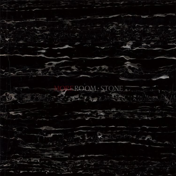 Chinese Building Material Black and Light Grey Marble Flooring Marble Tile