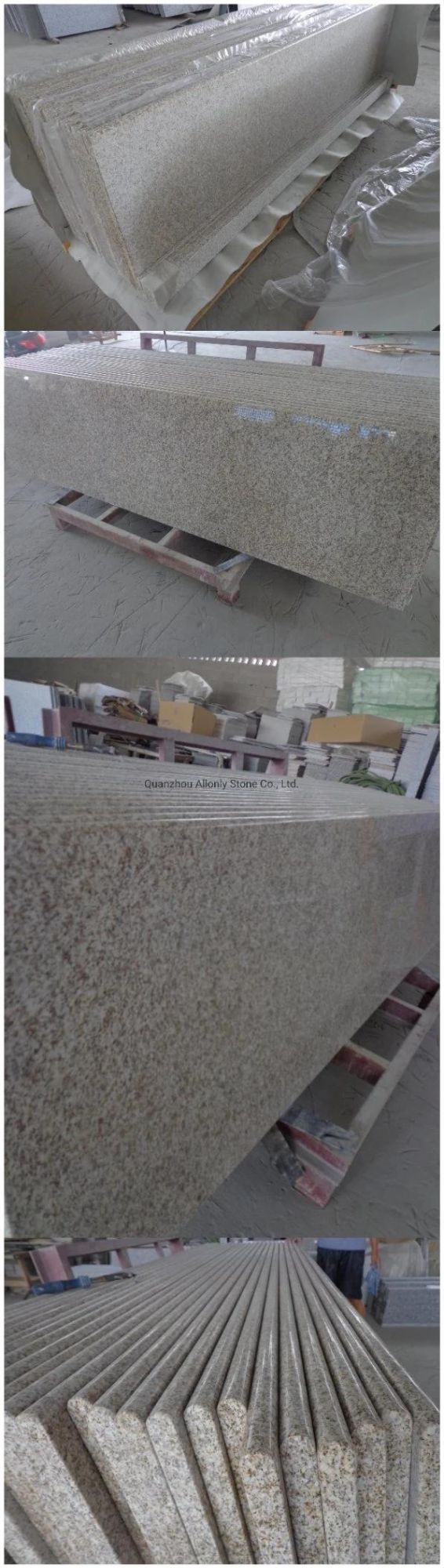 Prefab Stone Benchtop Nanjo White Golden Granite Counter Top