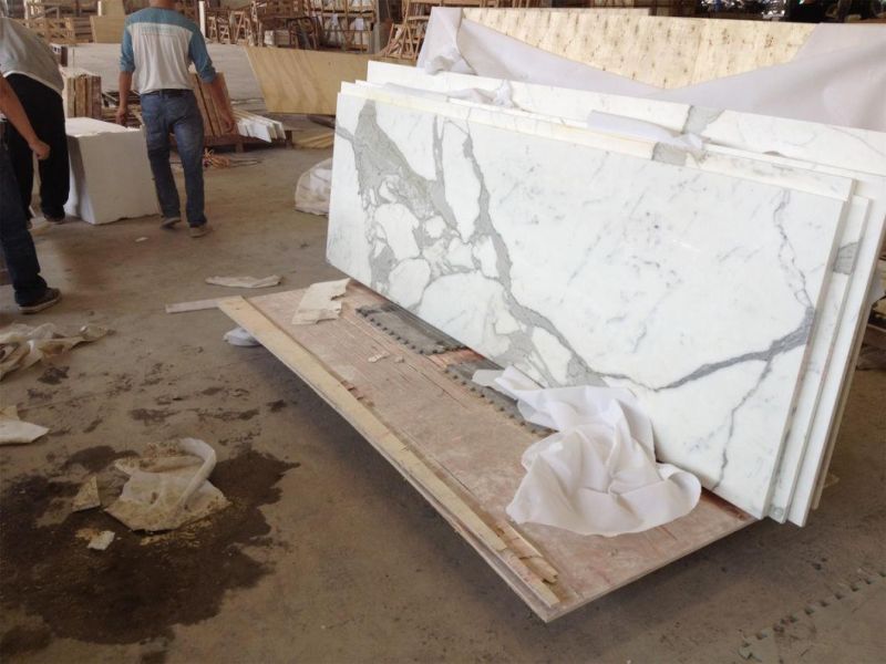Snow White Stone Marble for Flooring Tiles Slabs Countertops/Worktops/Vanitytops
