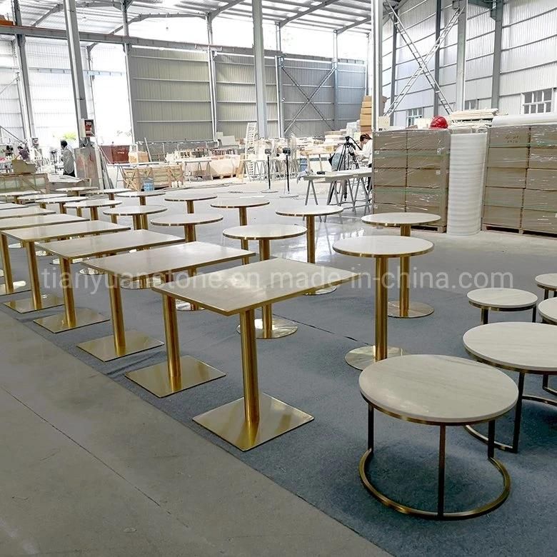 Modern Style Natural Marble Square Dining Room Tables