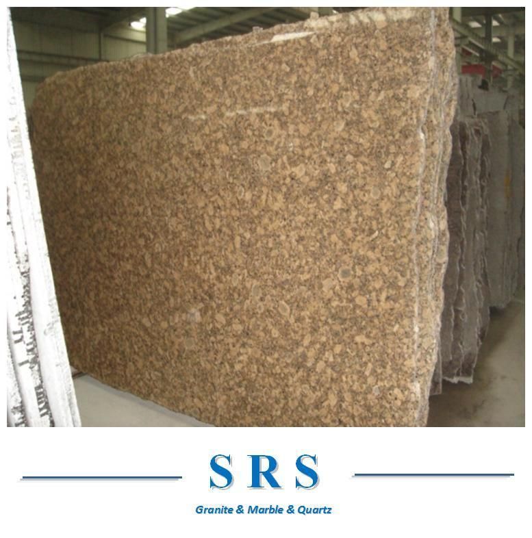 Giallo Fiorito Yellow Granite Slab for Countertop/Kitchen Top with Backsplash