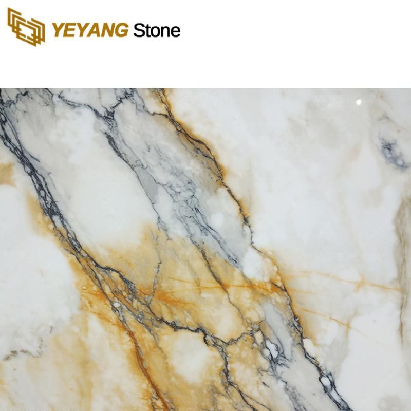 Natural Calacatta Gold Vein White Marble Floor and Wall Tile