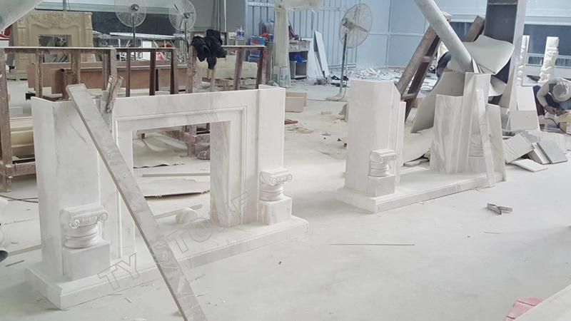 Marble Fireplace Surround and Fireplace Mantel