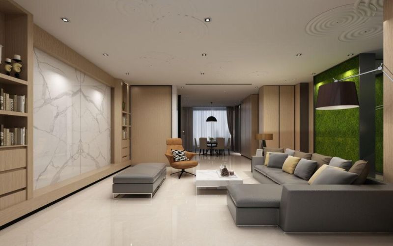 Floor Material Straight Veins White Marble Slab for Sale