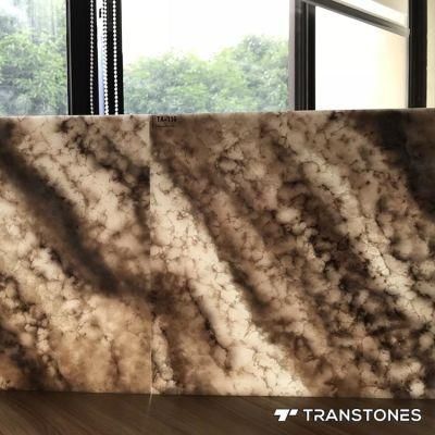 Translucent Polished Alabaster Stone Building Material Artificial Onyx Wall Panel