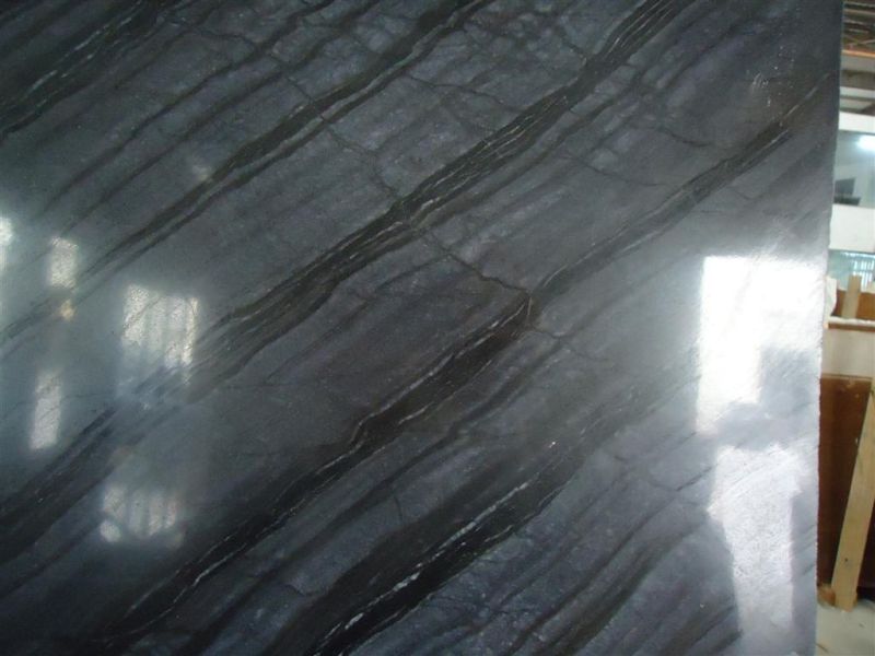 Chinese Wooden Black Marble Tiles and Slabs