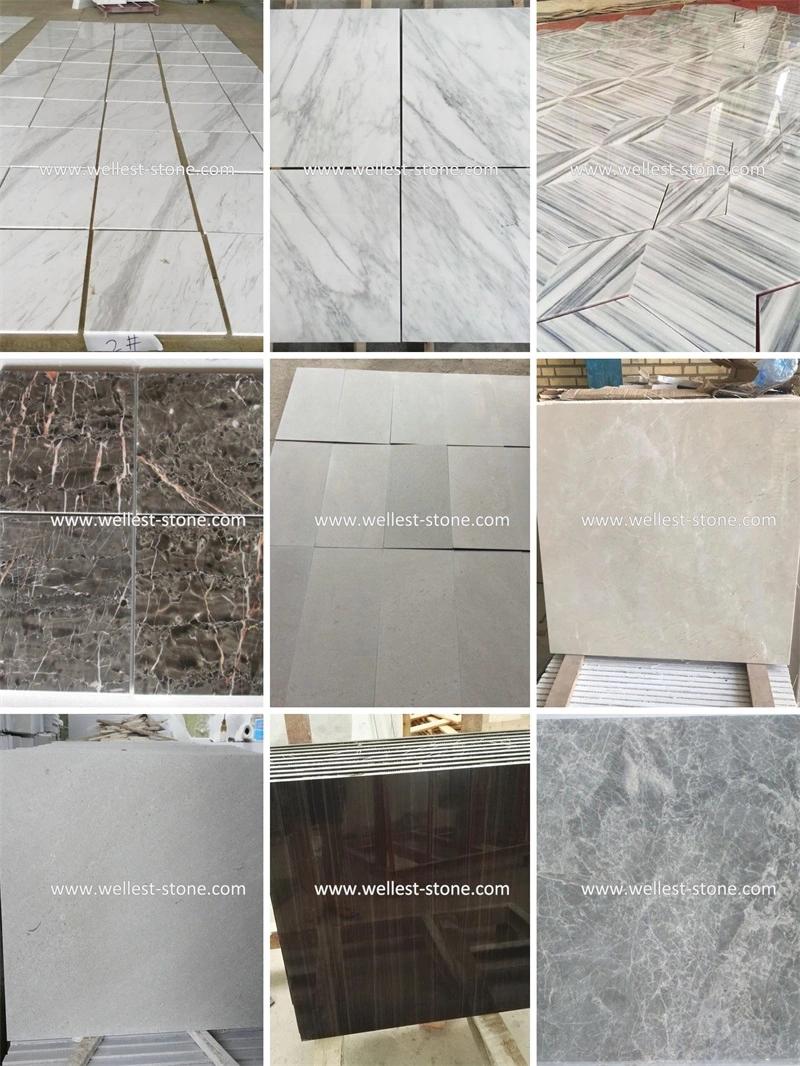 Elegant White with Vein Marble Tile with Honed Finishing