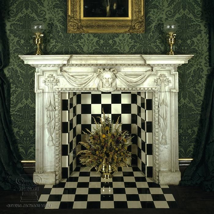 English & French Marble Fireplace
