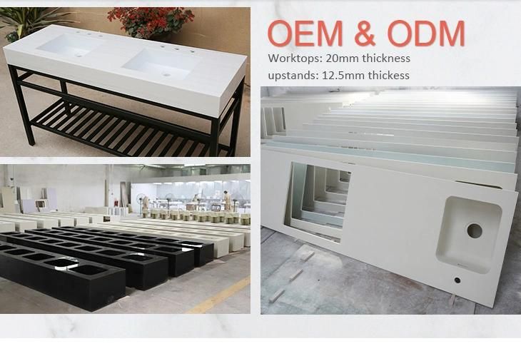 White Marble Customized Bathroom Vanity Top for Hotel Decoration
