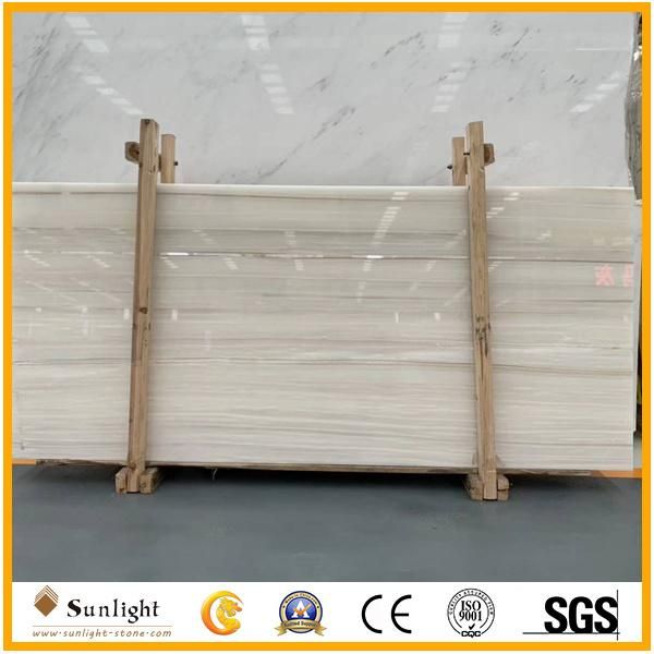 Natural Translucent Marble with Wood Straight Vein Athens White Onyx Slab