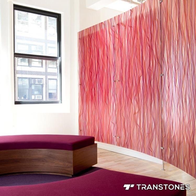Popular Semi Transparent Red Acrylic Office Divider