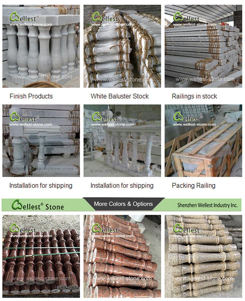 Natural Stone Yellow/Red/Pink/Grey/Black/White Granite Baluster for Porches and Staircases