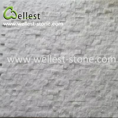 Fashion Super White Quartzite Cultured Stone for Feature Wall Design