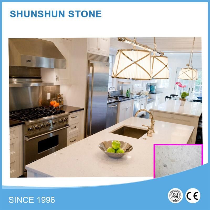 Popular White Quartz Stone Countertop Materials for Bathroom