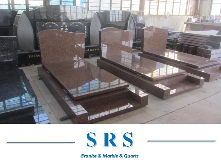 Modern European Style Natural Granite Tombstone for Memorial and Cemetery