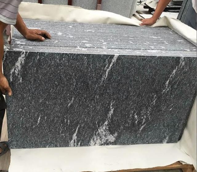 Snow Grey Ebony Black Granite Tiles Slabs