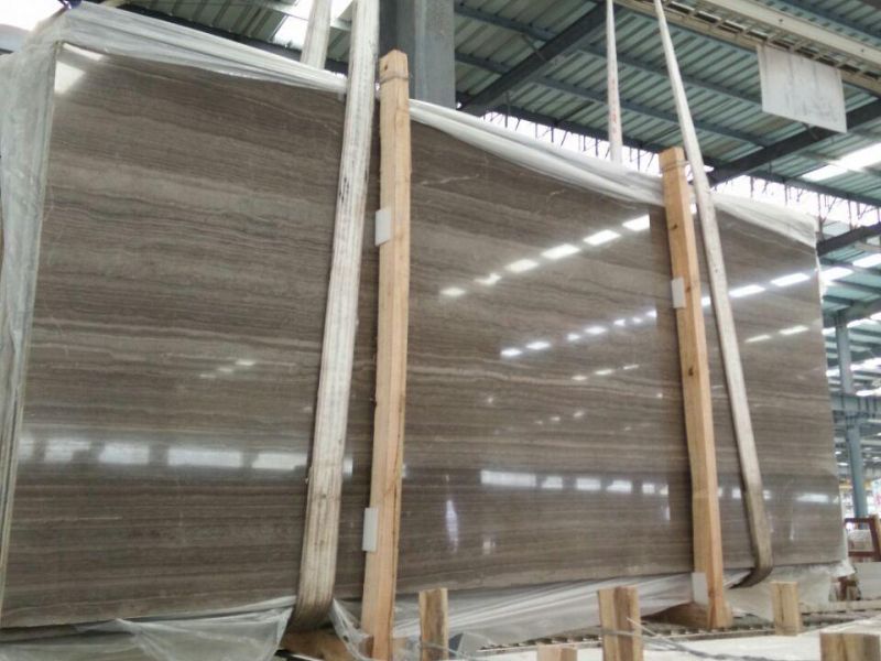 Polished 60X60 Coofee Wooden Marble Floor Design for Commercial Project