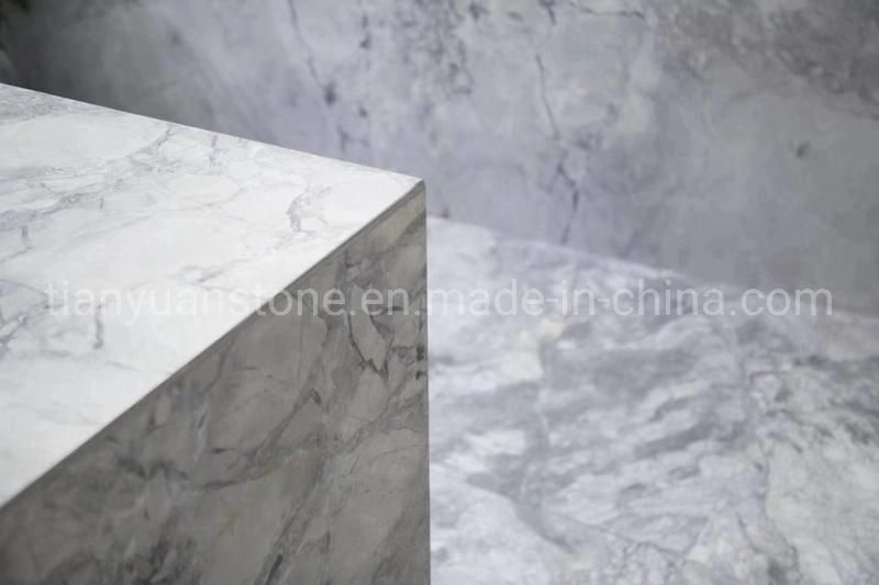 Brazilian 2cm Thick Calacatta Grey Super White Quartzite Marble Tile Price