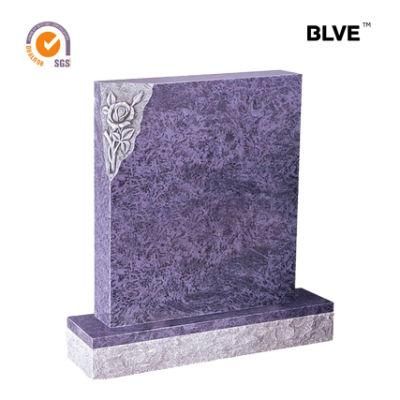 Factory Price European Style Elegant Stone Purple Flower Gravestone Mty-05