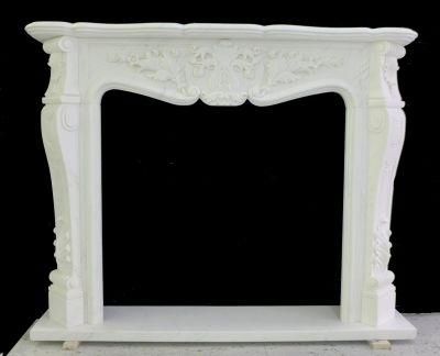 Very Impressive Carved Statuary Antique Stone Marble Fireplace