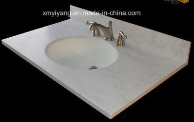 Solid Surface White Marble Vanity Top for Bathroom