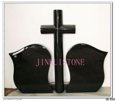 Poland Europe High Quality Cross Black Granite Monument Headstone Tombstone