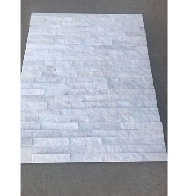 Snow White Quartzite Splitface Ledger Stone Panel Tiles