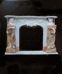Natural Marble Fireplace with Girl Statue (HT-J-MC03)