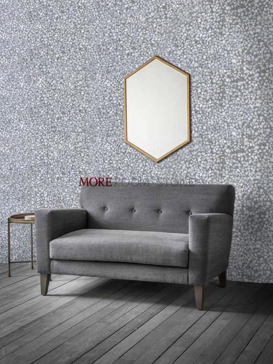 Polished Surface Artificial White and Grey Terrazzo Stone