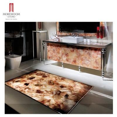 Bathroom Vanity Top Flooring Decor Paeonia Semi-Percious Stone Agate Slab
