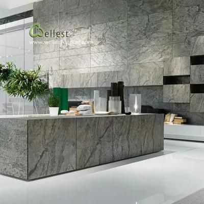 Eyecatching Natural Slate Silver Grey Flexible and Ultra Thin Stone Veneer Wall Stone Panel for Kitchen Decoration