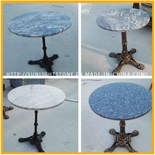 Custom Polished Italian Calacatta White Marble Round Desk, Table Tops
