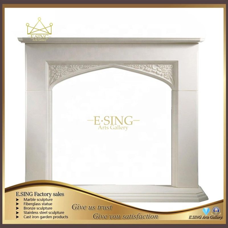 Indoor Modern Decorative Simple Natural Marble Stone Fireplace