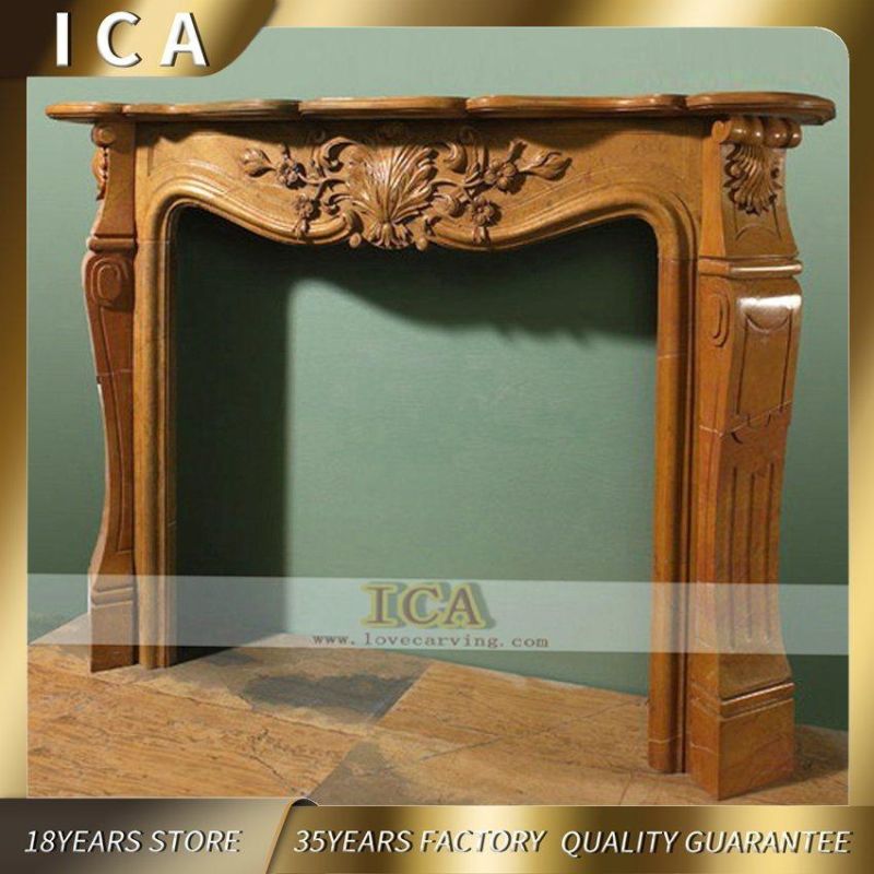 Europe Style Classical Design Carved Stone Marble Fireplace
