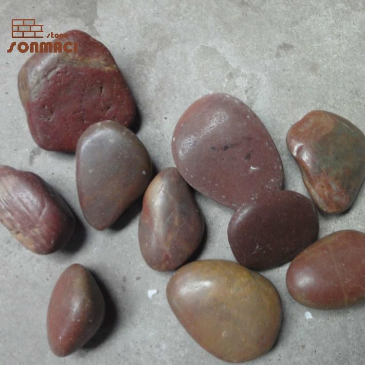 Natural Light Red Smooth Pebble Stone