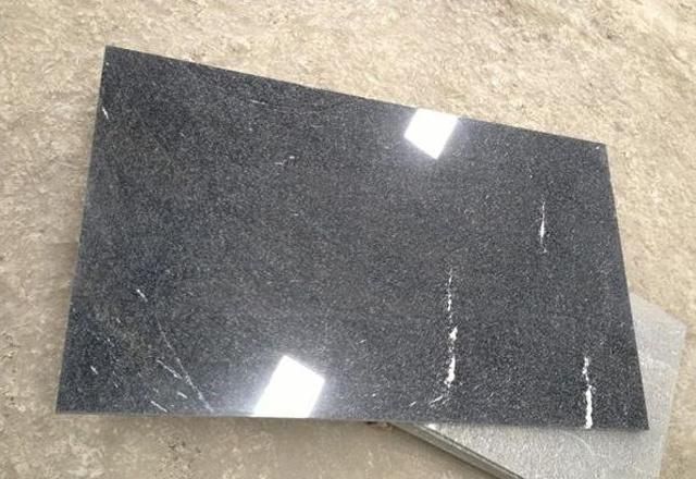 Snow Grey Ebony Black Granite Tiles Slabs