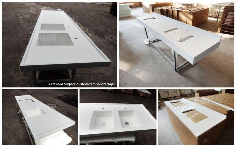 Custom Artificial Solid Surface Stone Marble Pattern Polish Kitchen Vanity Tops Counter Tops