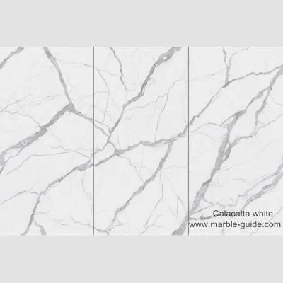Kitchen Countertop Artificial Stone Carrara/Calacatta White Marble Looking Sintered Stone Supplier