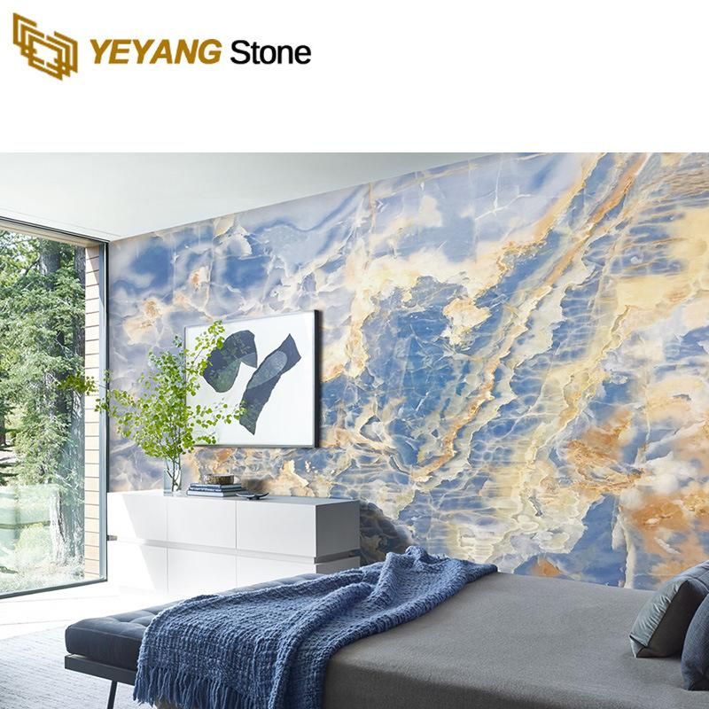 Natural Stone Blue Onyx Marble for Interior Feature Wall Cladding