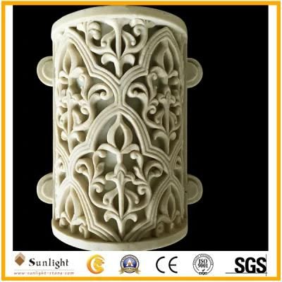 Europe Style Sandstone Sculpture with LED Lantern Light